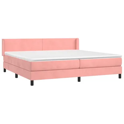 Obrázek produktu pro vidaXL Postel Boxspring s matrací růžová 200x200 cm Velvet