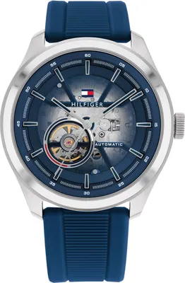 Produktbild von Tommy Hilfiger Automatik-Uhrwerk für Herren Blaues Silikonarmband 1791885 Gents (149,00)