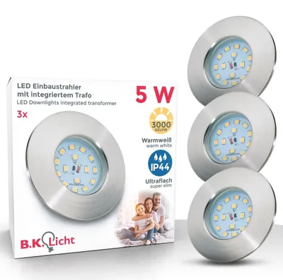 Zdjęcie produktu dla 3x LED reflektor wpuszczany ultrapłaski łazienkowy IP44 sufitowy reflektor wpuszczany GU10