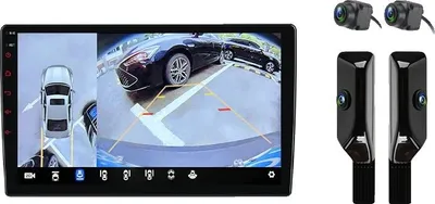 Obrázek produktu pro Multimediální stereo, dotykový displej, kompatibilní s vozy Peugeot 406 (1994–2005), V9 Plus (6 GB, 128 GB) + 360° kamera (černá)