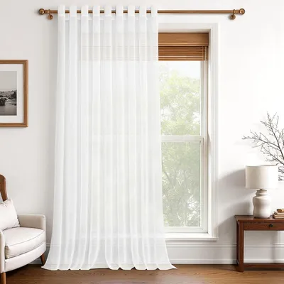 Obrázek produktu pro Bílé záclony, 300 x 245 cm, 1 kus, s oky, vhodné do obývacího pokoje