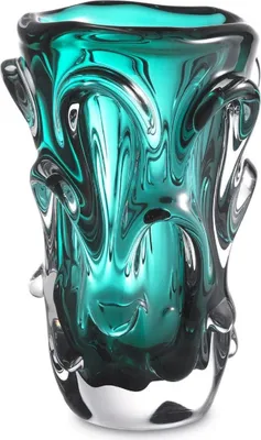 Moderne Luxus Designer Glas Vase Blumenvase Türkis Modern Luxury Designer Glass Vase Flower Vase Turquoise