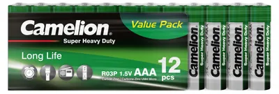 Produktbild von Camelion R03 SP12G, Einwegbatterie, AAA, Zink-Mangan-Dioxid (Zn/MnO2), 1,5 V, 8 Stück(e), 550 mAh