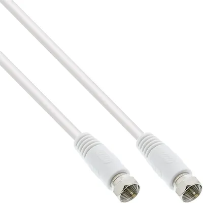 Produktbild von InLine® SAT-Anschlusskabel, 2x geschirmt, 2x F-Stecker, >75dB, weiß, 20m