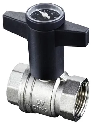 Produktbild von Oventrop Knebelgriff-Kugelhahn Optibal PN 16, mit Thermometer DN 15 1/2"