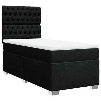 Produktbild von Boxspringbett mit Matratze Schwarz 100x200 cm Stoff