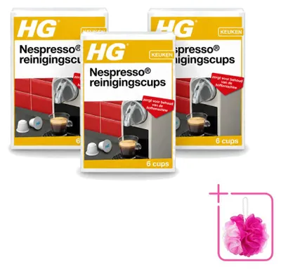 Produktbild von 3 x HG Nespresso Reinigingscups – Entfernt gründlich Fett und Ablagerungen - Sparpackung - 3 Stücke