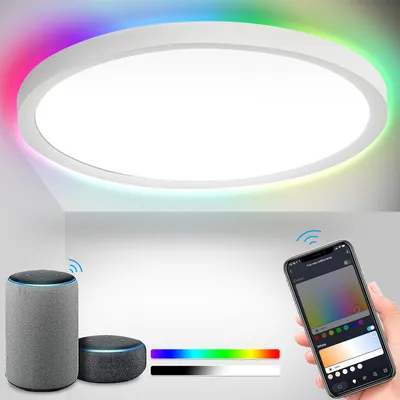 Produktbild von Smart LED Deckenleuchte 24W für Küchen mit RGB Farbwechsel - Büroleuchte, 2040LM, dimmbar
