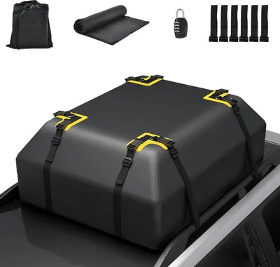 Produktbild von GOPLUS 400L Auto Dachbox, wasserdichte Dachtasche für Autos mit/ohne Gepäckträger, Gepäckbox mit Rutschfester Matte & 6 Türhaken, Aufbewahrungsbox