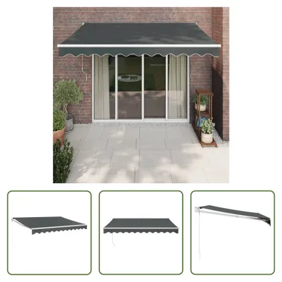Immagine prodotto di The Living Store Tenda retrattile antracite 3,5x2,5 m in tessuto e alluminio