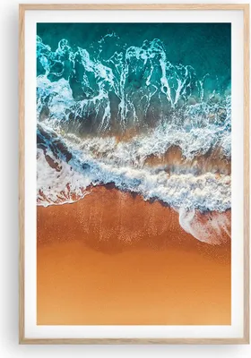 Produktbild von Gerahmtes Poster - Rahmen in heller Eiche - Sand Wasser Strand - 61x91,5 cm - Wand Bild - Wanddeko - Wandbilder - Kunstposter - Wandposter - Bilderrahmen - Bilder - Kunstdruck - P2NPA61x91-5021