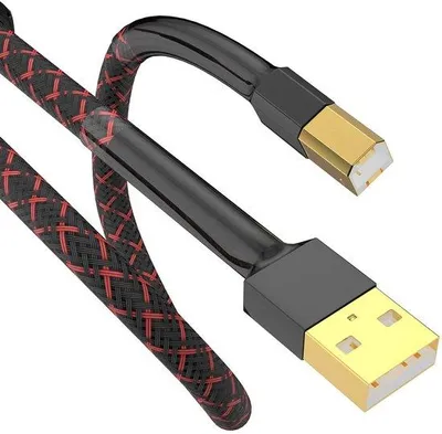 Productafbeelding van Tertullus High End HiFi USB-kabel 1 m A-B voor audiostreaming, DAC en geluidskaart