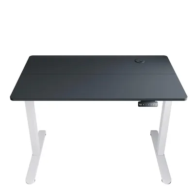 Productafbeelding van SONNI zwart, elektrisch verstelbaar bureau, 100x60 cm, draagvermogen 60 kg, met kinderbeveiliging en geheugenfunctie, 15 mm dik blad