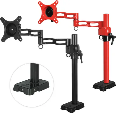 Immagine prodotto di ARCTIC Z1 rosso - braccio per monitor singolo con hub USB in