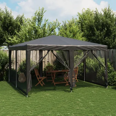 Immagine prodotto di vidaXL Tenda party con 8 pannelli laterali in rete antracite 4x4 m HDPE