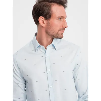 Zdjęcie produktu dla Ombre Clothing Koszula męska z długim rękawem Glarald niebieski L