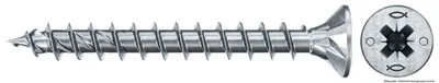 Produktbild von fischer Spanplattenschraube PowerFast, FPF II CZF 4,5 x 40 BC 200 Senkkopf mit Kreuzschlitz PZ Vollgewinde galvanisch verzinkt, blau passiviert, 200 Stück