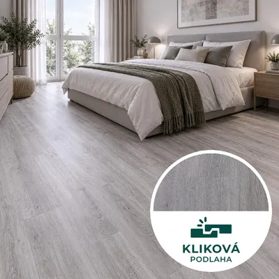 Obrázok produktu pre 2,142 m² Vinylová podlaha kliková Green line Dub šedý