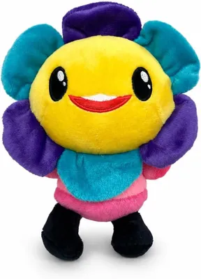 Produktbild von Blume Kuscheltier 18 cm Bunte Plüschblume mit Fröhlichem Gesicht Weiches Stofftier Blau Geschenk für Kinder