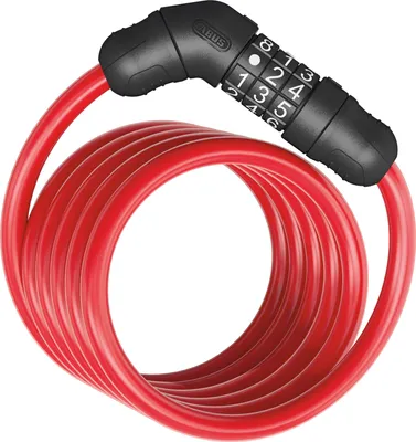 Immagine prodotto di ABUS Star 4508C/150 - Serratura a combinazione con cavo a spirale di 8 mm di spessore - Livello di sicurezza ABUS 2 - Rosso