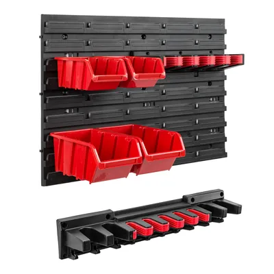 Obrázek produktu pro Nástěnná police 58 x 39 cm Držák na nářadí Držák na vybavení Stohovací boxy Plastová červená barva