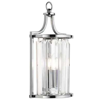 Immagine prodotto di Lampada da parete in vetro metallo E14 alta 35 cm cromo Applique Art Déco
