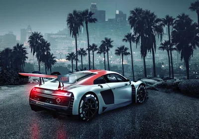 Zdjęcie produktu dla Komar fototapeta Audi R8 LA szarymIczerwonym - 611005 - 368 x 254 cm