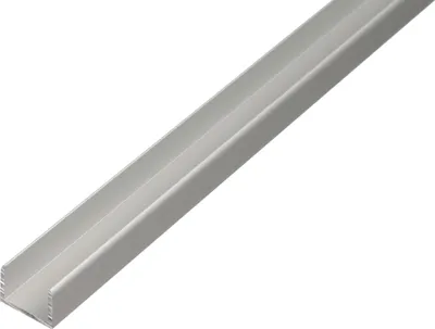 Immagine prodotto di Alberts 030623 Profilo a U, autobloccante, alluminio, anodizzato argento, 1000 x 15,9 x 15 mm