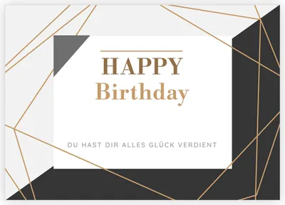 Produktbild von Grafische Geburtstags-Karte: Happy Birthday - Du hast Dir alles Glück verdient