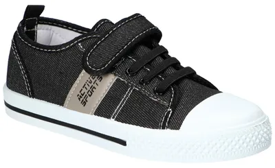 Produktbild von American Club TEN174, Kinder Sneaker Klettverschluss Leder-Einlegesohle weißer Boden bequem, Schwarz 33