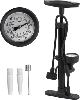 Image de Pompe à air pour vélo avec manomètre pour vélo de course, VTT, E-Bike