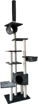 Produktbild von Dehner Lieblinge Kratzbaum Alita, höhenverstellbarer Kletterbaum für Katzen, ca. 270 x 68 x 44 cm, MDF / Sisal / Polyester / Plüsch, grau / beige