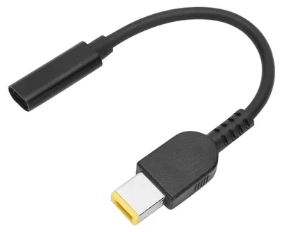 Image de Adaptateur Type-C femelle vers CC pour prise carrée Lenovo Power Line (11 x 5,0 mm), câble mâle de 17 cm
