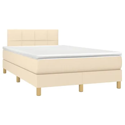 Immagine prodotto di vidaXL Letto a molle con materasso crema 120x190 cm in tessuto