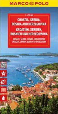 Produktbild von MARCO POLO Reisekarte Kroatien, Serbien, Bosnien und Herzegowina 1:650.000