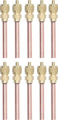 Obrázek produktu pro 10 kusů 1/4 SAE HVAC plnicích ventilů, mosazné zpětné ventily pro klimatizační systémy pro R22, R12 a R134