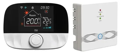 Immagine prodotto di Termostato wireless, programmazione intelligente, compatibilità con il controllo vocale, colore bianco