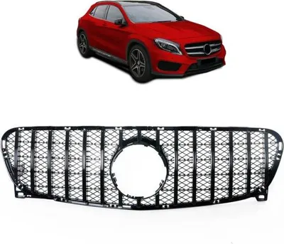 Obrázok produktu pre Lesklá čierna mriežka chladiča je vhodná pre Mercedes GLA X156 13–16 Sport-Panamericana