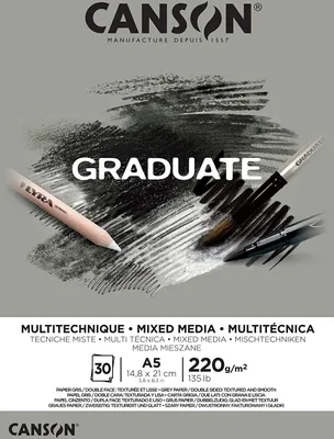 Produktbild von CANSON Studienblock GRADUATE MIXED MEDIA grau DIN A5 30 Blatt