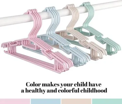Immagine prodotto di Appendiabiti per bambini, 60 pezzi, 4 colori, antiscivolo, 30 cm