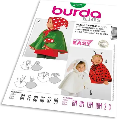 Obrázek produktu pro Střih Burda 2517 - Muchomůrka, beruška. králíček