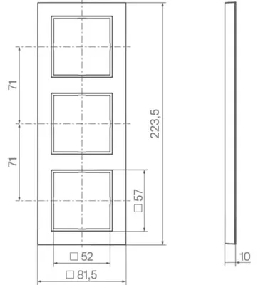 Immagine prodotto di Cornice Hager a 3 scomparti A.1 WAD6300WG bianco lucido
