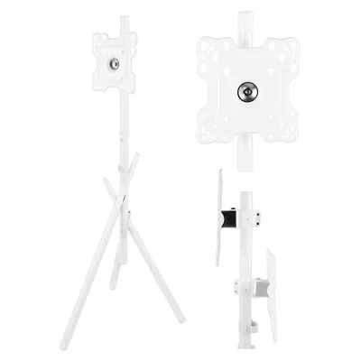 Immagine prodotto di Maclean MC-181 W: Supporto a pavimento per TV, compatibile con schermi da 27 a 55 pollici, standard VESA 200x200, per televisori fino a 60 kg. Base autoportante, colore bianco