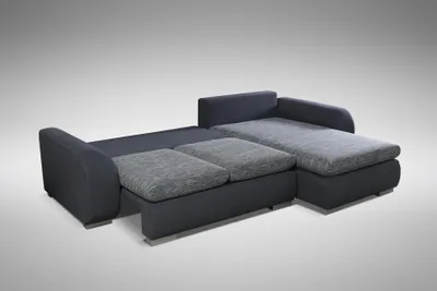Produktbild von Ecksofa Bettfunktion Couch Graue Polster Couchen Textil Sofas Sofa Schlafsofa