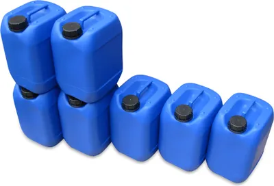 Produktbild von 7 Stück 10 Liter 10 L Kanister, Wasserkanister Farbe blau lebensmittelecht DIN51 (7x10knb51)