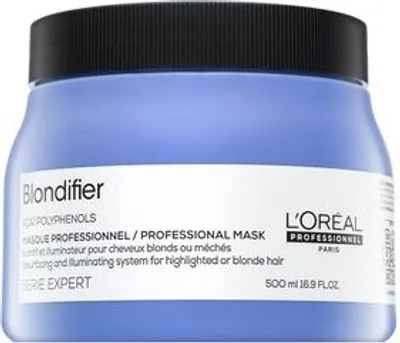 A jar of L'Oréal Professionnel Série Expert Blondifier hair mask.