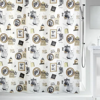 Immagine prodotto di Tenda da doccia antimuffa Spirella - antibatterica, lavabile, impermeabile, poliestere, "Pose" 180x200cm Bianco