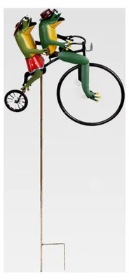 Produktbild von Windspiel für den Garten, Vintage-Fahrrad mit Fröschen, Metall-Windspiel, Gartendekoration, 3D-Skulptur