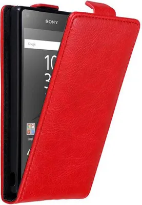 Produktbild von Cadorabo Hülle für Sony Xperia Z5 COMPACT Schutz Hülle in Rot Flip Etui Handyhülle Case Cover