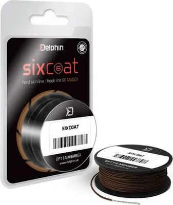 Productafbeelding van 5 meter DELPHIN SIXCOAT bruin, gecoat, onderlijnmateriaal, lijnsterkte 25 lbs